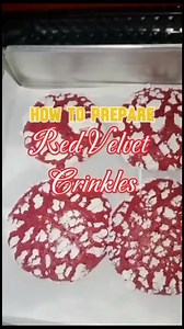 "Soft, chewy, and dusted with sweetness—red velvet crinkles that melt in your mouth! ❤️🍪 #SweetIndulgence #RedVelvetCrinkles" | Jhovz Evanz