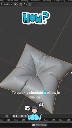 Blender Pillow Simulation in 60 Seconds 🔥#blender #tutorial #3danimation #viral #shorts