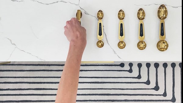 Gold Magnetic Measuring Spoons with Leveler - Featuring 8-Piece Upgraded Style, Dual-Sided, Stackable, Stainless Steel Gold Measuring Spoons Set - Fits in Spice Jars, Luxury Kitchen Accessories