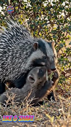 Porcupine vs Fearless Honey Badger: The Outcome #Wildlife #Shorts