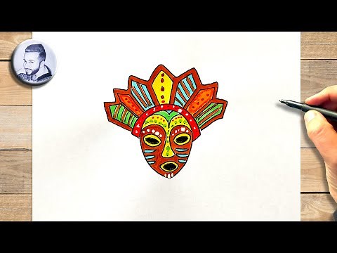 Comment dessiner un masque africain facile