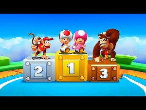 Mario Party Star Rush Minigames - Brothers Battles - Toad vs Toadette vs Donkey Kong vs Diddy Kong
