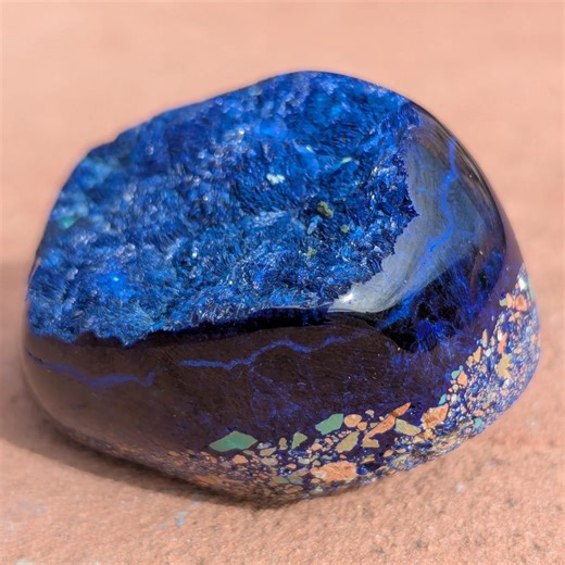 Morenci Ozone Layer Azurite - Natural Top Specimen With Polished Base - Rare Arizona Mineral Art - Etsy