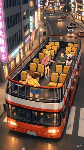 Tokyo Open roof BUS 🚌 ride 🇯🇵🍡 "spectacular scenereao" anime #tokyo #vlog #shorts