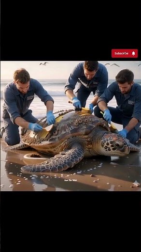 Barnacles removal from sea turtle #barnacles #turtle #rescue