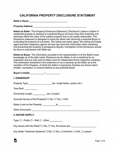 California Residential Purchase Agreement