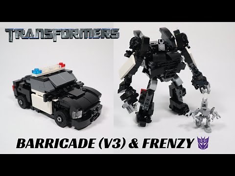 Lego Transformers 2007 Movie: Barricade (V3) and Frenzy