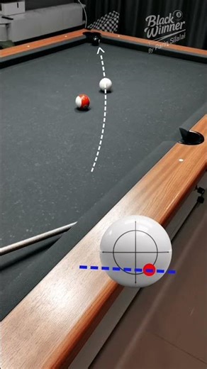 This shot has two curved spin options. 🎱 #Pool #Billiards #SideSpin