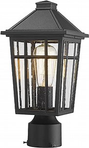 Darkaway Outdoor Post Lights Lamp Post Light Fixture, Waterproof Aluminum Housing with Glass, Fence Post Deck Lighting for Garden, Patio, Pathway (1 Pack, Black)