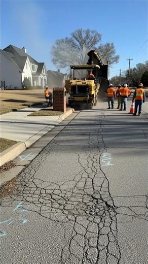 Modern Luxury Road Transformation | Full Asphalt Resurfacing Timelapse #shorts #beforeafter
