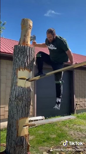 Springboard chop professional lumberjack Mark-Frank Bouquin