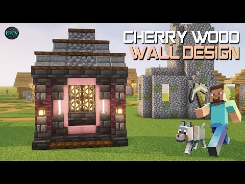 CHERRY WOOD WALL DESIGN In Minecraft - TUTORIAL