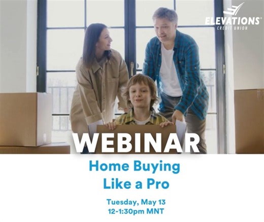 Join our webinar 'Home Buying Like a Pro' on Tuesday, May 13th. Learn about the home buying process, strategies for finding a house to call home and how to avoid the most common pitfalls.🏡 Secure your spot now: https://bit.ly/4cO093D #ColoradoHomebuying #COHomebuyers #COHomebuyers | Elevations Credit Union