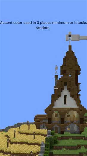 Use accent colors 3 times minimum in Minecraft builds #minecraft #colortheory #minecraftbuilding #buildingtips #gaming