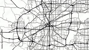 Zoom Out Road Map of Fort Worth Texas