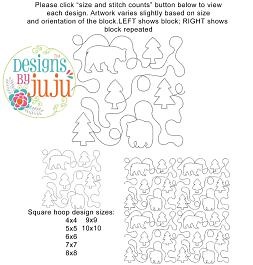 Bears and Trees End-to-End Quilting Embroidery Design