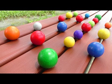 Marble Run ☆ Bench groove 4 lanes + wooden gimmick course [Big ball]