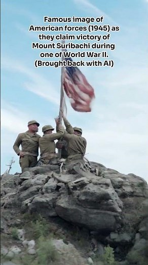 WW2 Historic Footage Colorized: U.S. Marines Raise the Flag on Iwo Jima #history #ww2stories #ww2