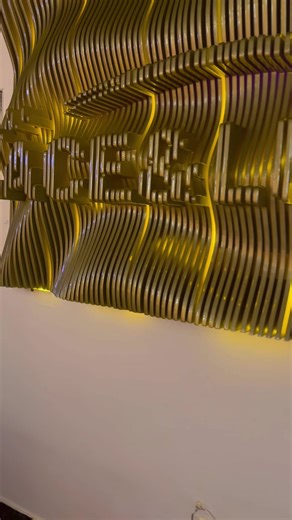 Our 3D wooden parametric wall art / signage #SoLibraDecoration #interiordesign #aceandluxe