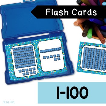 Base 10 Blocks | Place Value to 100 Printable Math Flash Cards for Centers Games