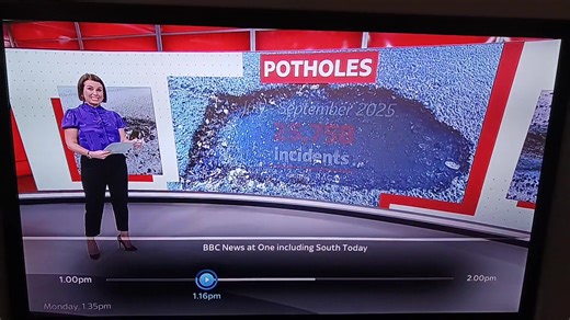 POTHOLES - Britain has a Pothole problem. When I was elected it was and still is the no 1 issue. Over the last number of years I must have reported over a 100 of them in our local area and other part of the Waterside. On BBC News this lunchtime and on Panorama at 8pm tonight. | Cllr Peter Armstrong Hardley Holbury N.Blackfield