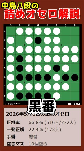 Commentary on Othello problems by Nakajima 8-dan 2026/05/08 #shorts