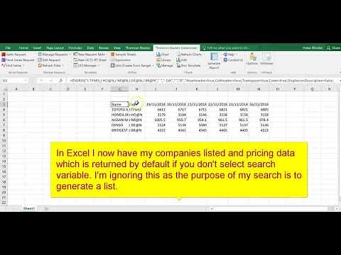 How to download data from established list of companies from DATASTREAM
