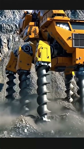 Massive Robotic Mining Machine Climbing a Rocky Ridge | Hyper-Realistic Sci-Fi Engineering. #shorts