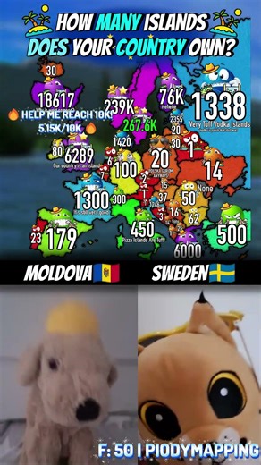 How Many Islands Does Your Country Own 🏝️ ? #mapping #map #shorts #popular #fyp