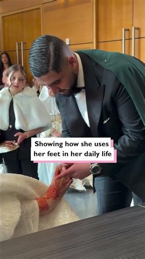 She has no arms so her husband put her ring on her toe #shortsfeed #toe #arms #shorts #ring #wedding