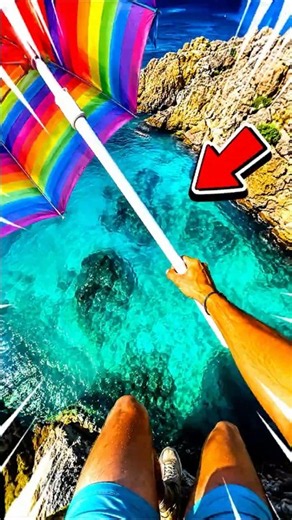 he used his girlfriend's beach umbrella!