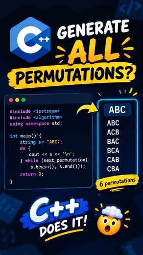 C++ بتطلع كل الاحتمالات لوحدها! 🤯 #برمجة #programming #cplusplus #تعلم_cpp