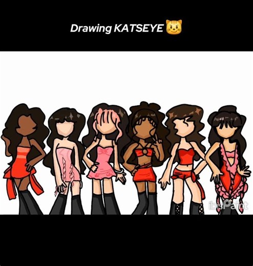 Drawing katseye in a cartoon style 😽🫶 (I love this style sm!) #shorts #fypシ #katseye #eyekon