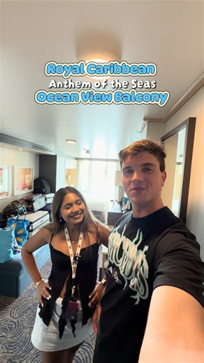 Come tour our Ocean View Balcony Stateroom on Royal Caribbean’s Anthem of the Seas! ✨#royalcarribean