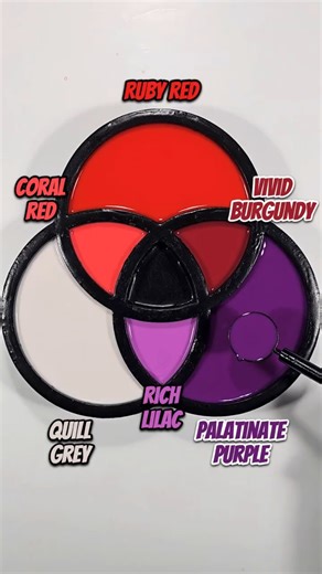 💋Ruby Red + 🦢Quill Grey + 🍇Palatinate Purple - Jewel Meets Shadow