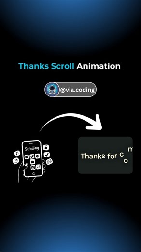 Via Coding • Ai on Instagram: "Thanks Scroll Animation | HTML CSS JS Building the future, one line of code at a time 💻 Watch this Smooth Animation Project HTML, CSS, and JavaScript — perfect for beginners and UI lovers! Follow @via.coding for more coding tutorials, web animations, and creative projects 🔥 🚀 Tech Stack: HTML | CSS | JavaScript 🎯 Project: Thanks Scroll Animation 👨‍💻Source Code :- "Link in Bio" #Coding #ProgrammerLife #WebDeveloper #viacoding #HTML #CSS #JavaScript #WebDesign