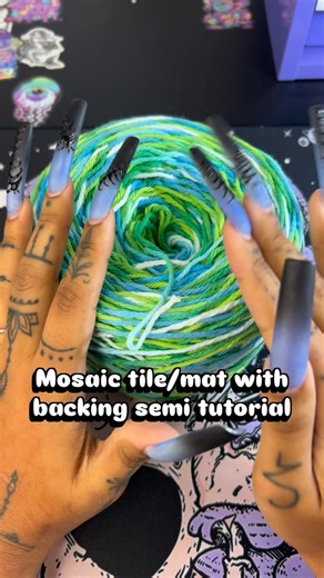 Cadence Rowe on Instagram: "Another mosaic tile, but a little different! I frequently add rubber cement or modge podge backings to certain crochet projects and I love it! Depending on what you use, it can add nonslip, or just add rigidity. Here I wanted a little bit of both so I went ahead with the rubber cement and it came out perfect! 🧶 🧶 🧶 🧶 🧶 🧶 🧶 #mosaictile #mosaiccrochet #crochettutorial #cottonyarn #crochetinspiration @yarnspirations"