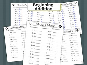 Addition Practice Problems Worksheets | Answer Keys | Beginner Level | PDF Download Printable - Etsy UK