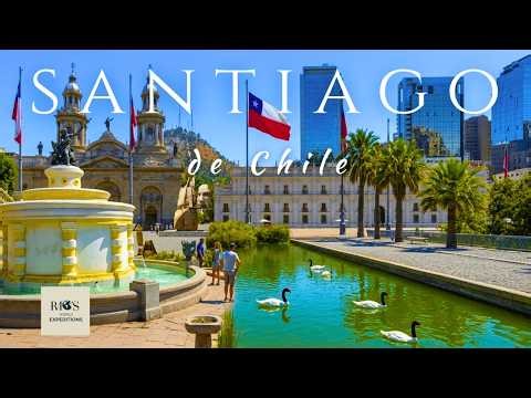 Santiago de Chile in 12 Minutes 🇨🇱 Walk Through Landmark Buildings, Hills & Pedestrian Streets
