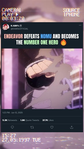 ENDEAVOR DEFEATS NOMU AND BECOMES THE NUMBER ONE 🔥 | #anime #animeedit #myheroacademia