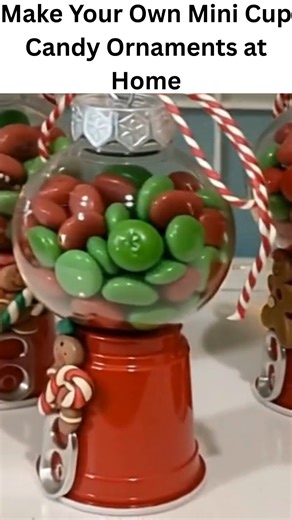 Mini Cup Candy Ornaments 🍬💫 Create the sweetest ornaments this season with these colourful Mini Cup Candy Ornaments! Kids will love decorating and eating them. 🎅🍭 Ingredients: 200g milk chocolate, chopped 100g white chocolate, chopped ½ cup crushed peppermint candy or candy canes ¼ cup colourful sprinkles ½ cup mini marshmallows ¼ cup crushed nuts (optional) Small decorative ribbons (for hanging, optional) Mini paper or silicone baking cups Directions: Line a tray with mini paper or silicone