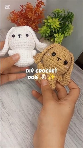 crochet diy dog mini keychain 🐶✨ #crochet #crochetdog #crochetminidog