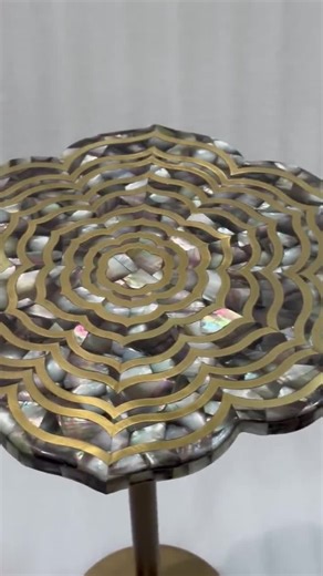 Mother of Pearl Inlay Side Table – Brass Accent, Luxury Interiors - Etsy
