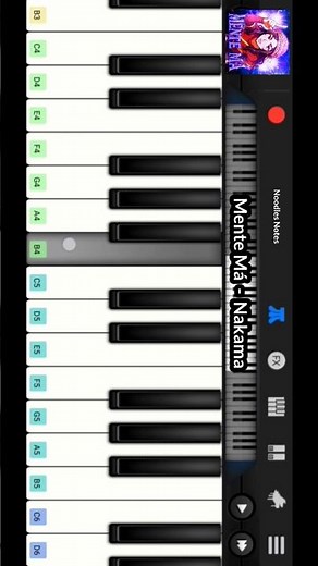 MENTE MÁ (slowed) - Nakama || PIANO - cover, notes, easy tutorial #phonk #shorts #trending