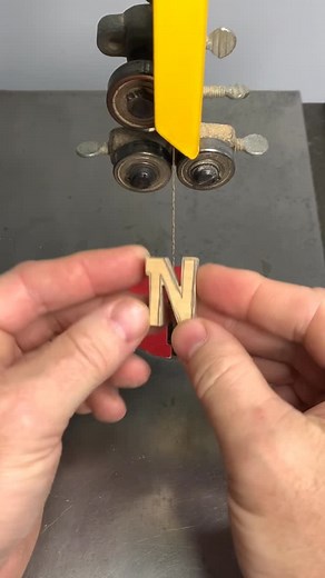 Richard A Wyatt on Instagram: "Tiny N on the bandsaw. This letter is part of a woodsign for a Plankton from SpongeBob woodcarving. Follow for updates. Thanks. #bandsaw #lettering #spongebob #woodcarving #art #diy #woodart #woodcarver #woodworking #woodworker #woodwork #animation #fun"
