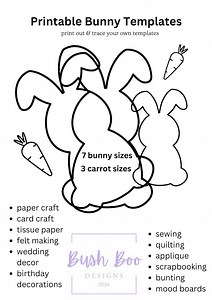 Easter Bunny Template: Craft Project Printables (PDF Download) - Etsy UK