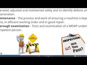 Managing the safe condition of a Mobile Elevated Work Platforms (MEWPS)