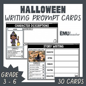 Halloween Writing Prompt Cards Story & Descriptive Writing Activity