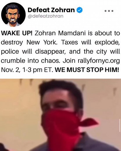 WE MUST STOP COMMY MAMDANI!! Join us November 2, 1-3 pm EST at rallyfornyc.org (link in bio) #communism #democrat #republican #nyc #mayor | Zohran Watch