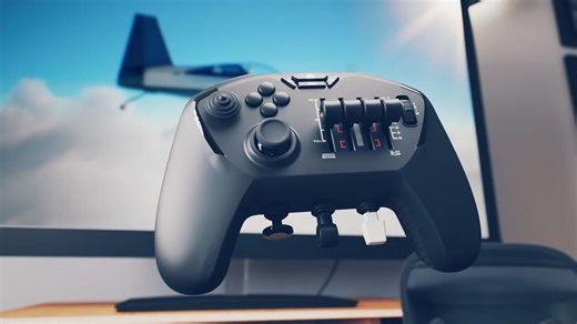 This controller squeezes a flight sim yoke and throttle into the palm of your hand, and it's a beautiful abomination